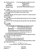 Đề thi chọn học sinh giỏi tỉnh môn Địa lý Lớp 10 THPT - Năm học 2018-2019 - Sở giáo dục và đào tạo Hải Dương (Có đáp án)